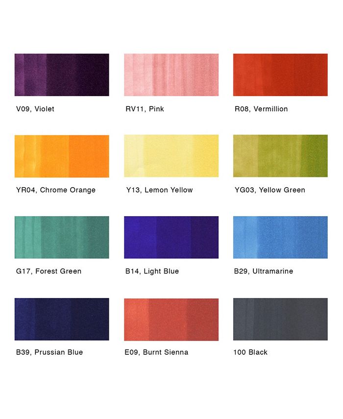 Copic Classic Basic Marker Set, 12 Colors - Macy's