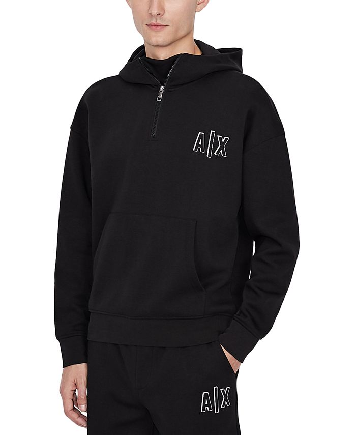 AX Armani Exchange Men's QuarterZip Logo Hoodie Macy's