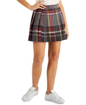 Just Polly Juniors' Plaid Pleated 