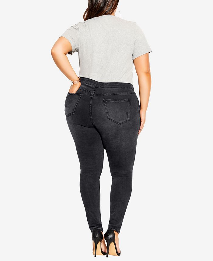 Pantalon Skinny City Chic Taille Plus 14 - Noir Stretch, Neuf Avec étiquettes