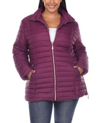 White Mark Plus Size Puffer Coat 