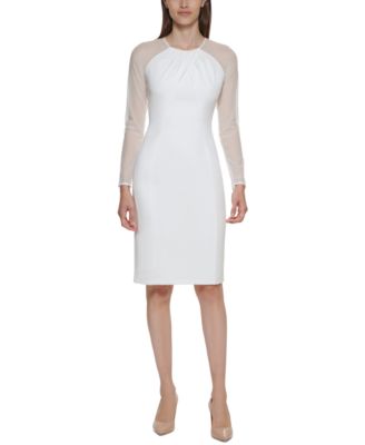 calvin klein white illusion dress