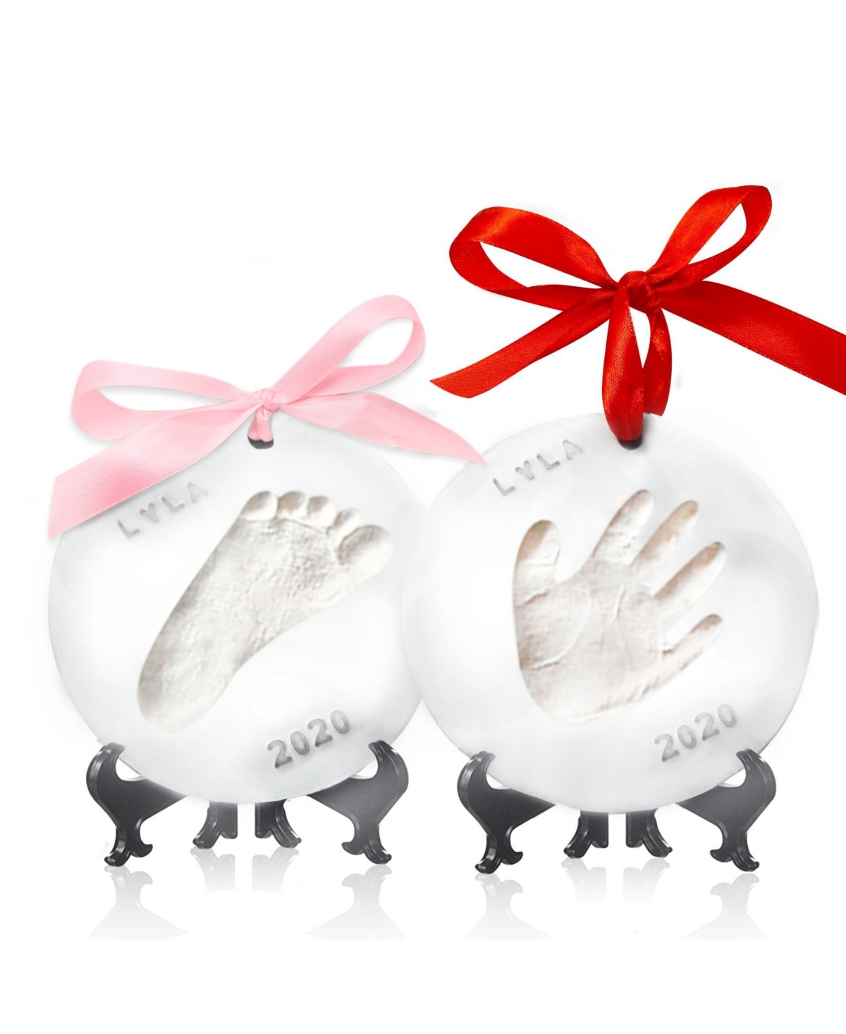 Keababies Baby Boys And Girls Cherish Baby Handprint Keepsake Ornament In White