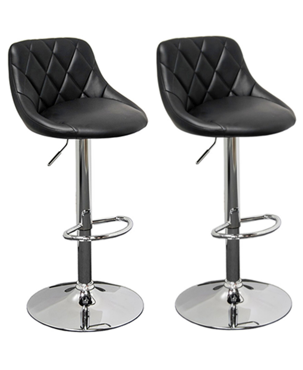 Claire Faux Leather Adjustable Swivel Bar Stools, Set of 2