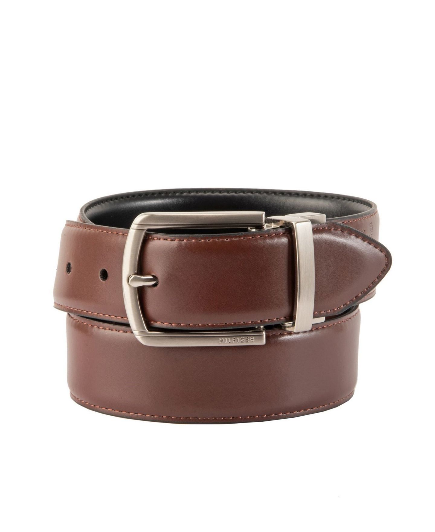 Мужской ремень Tommy Hilfiger Reversible Textured Stretch Casual Belt, цвет: Чёрный / Коричневый — фото 2