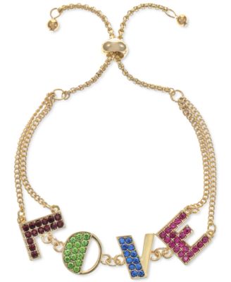 Photo 1 of INC International Concepts Gold-Tone Multicolor Pavé Love Slider Bracelet, 