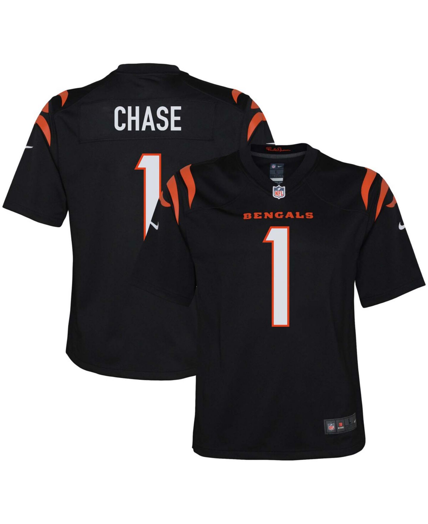Детская игровая джерси Nike Ja'Marr Chase Cincinnati Bengals, цвет: Чёрный — фото 1