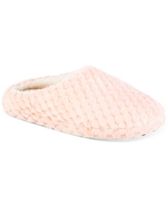 Isotoner Signature - Women's Popcorn Hoodback Faux Fur Slippers