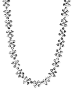 Anne Klein Silver-Tone Glass Crystal Collar Necklace