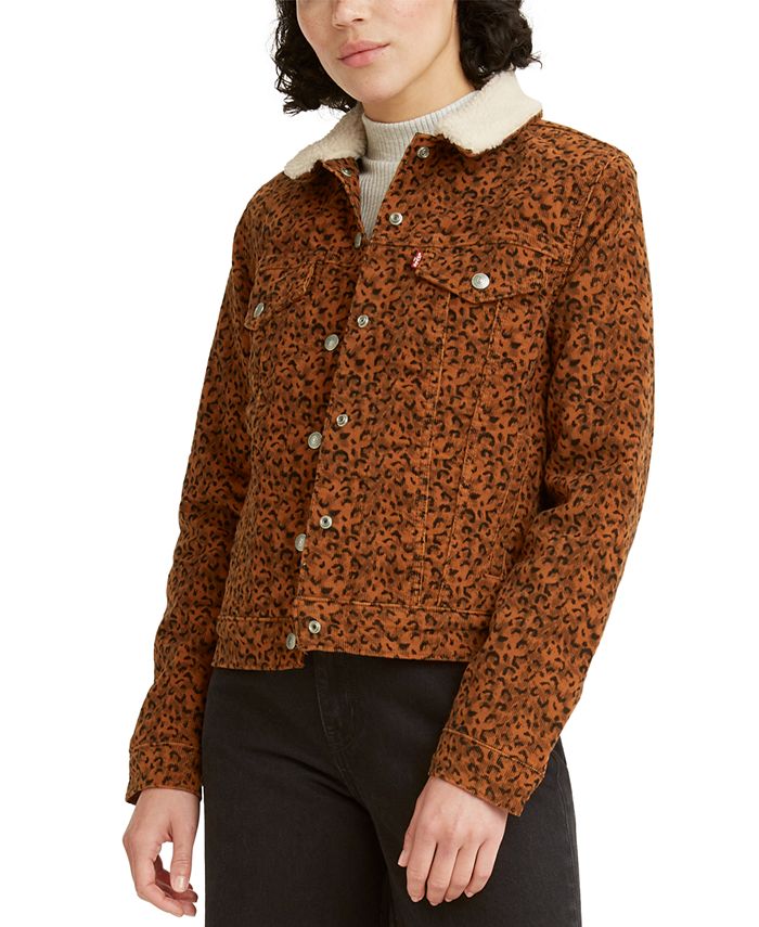 Levi's Printed Faux-Sherpa-Collar Denim Jacket & Reviews - Jackets & Vests  - Juniors - Macy's