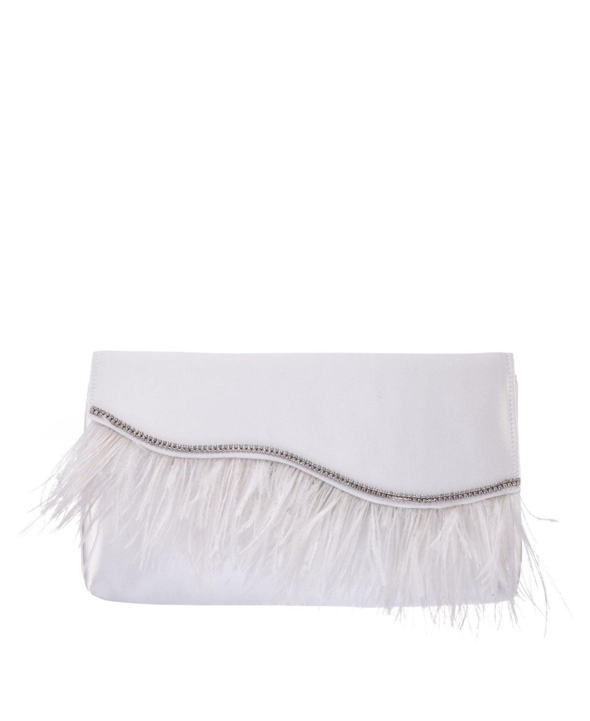 Women's Feather Flap Clutch - White