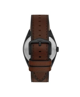 Men's Everett Brown Leather Strap Watch 42mm