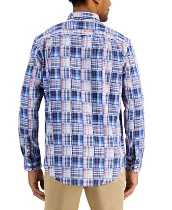 Club Room Men's Regular-Fit Madras Plaid Poplin Shirt, Created for