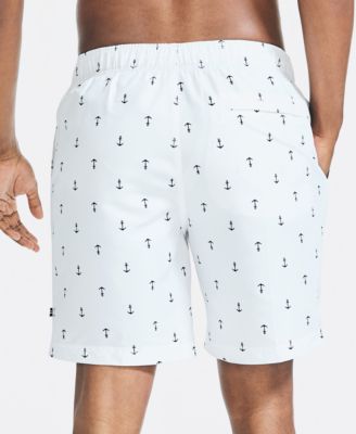 Men's Quick-Dry Anchor-Print 8" Swim Trunks