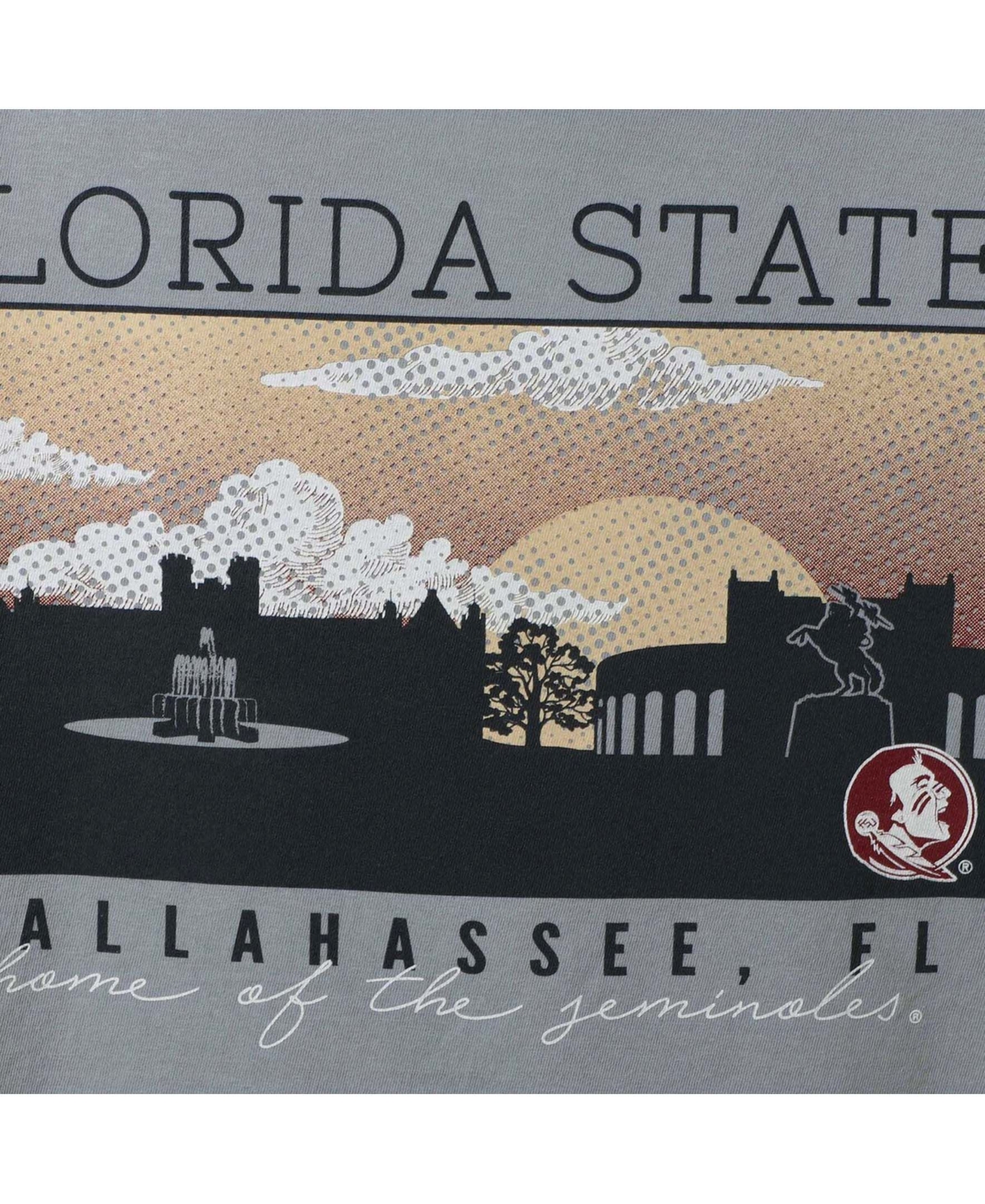 Men'sFlorida State Seminoles Comfort Colors Campus Scenery T-shirt - Gray