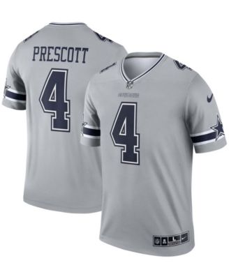 Youth Nike Dak Prescott Silver Dallas Cowboys Inverted Team Game