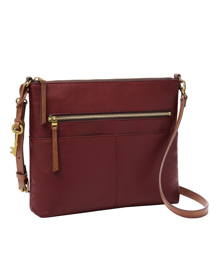 Fossil Women's Fiona Large Leather Crossbody - Macy's