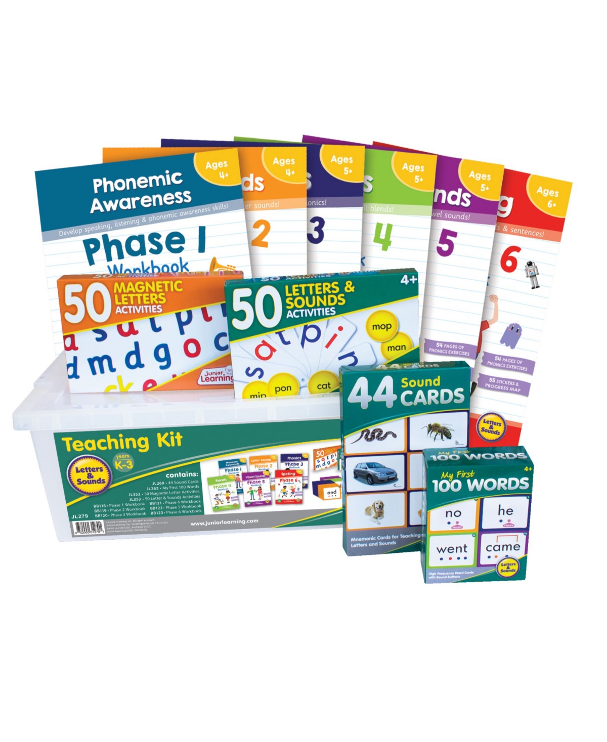Shop Junior Learning Letters And Sounds Teaching Kit Years K-3 Educational Learning Set, 250 Pieces In Multi