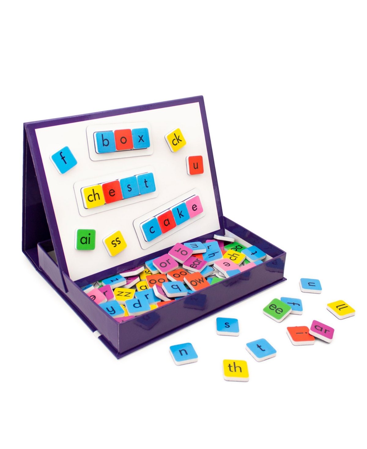 Junior Learning Kids' Rainbow Phonics Tiles With Built-in Magnetic Board Educational Learning Set, 106 Pieces In Multi