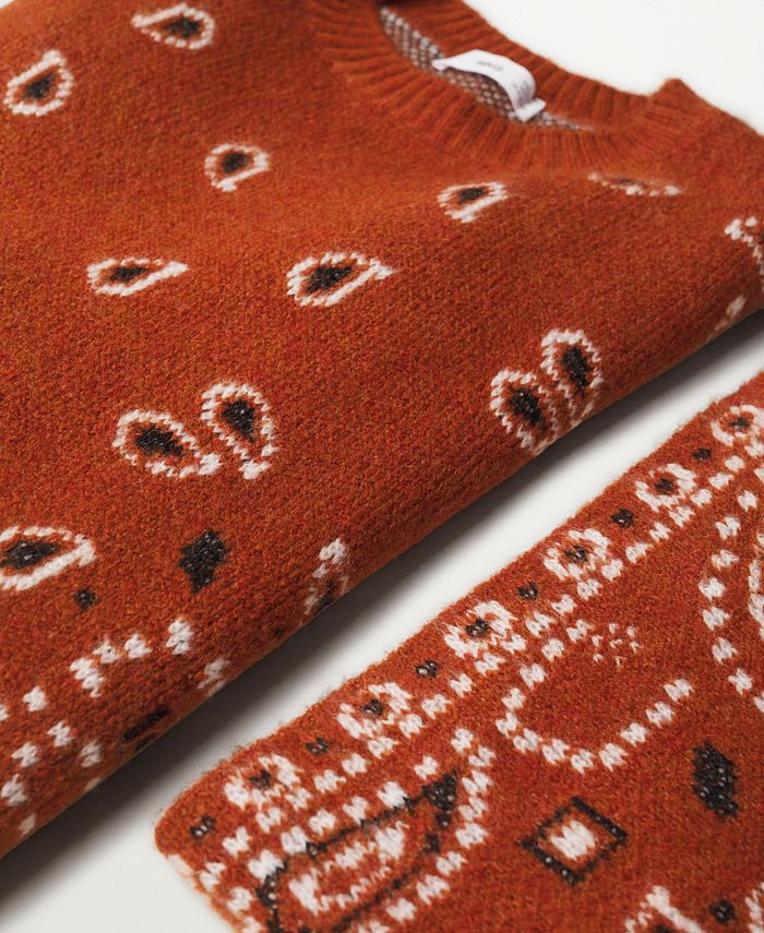 MANGO Women's Bandana Knit Sweater Macy's