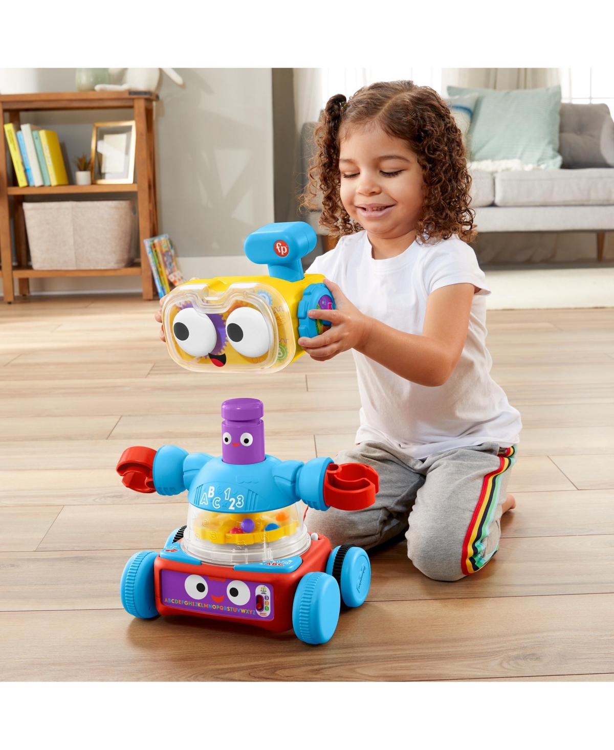 Shop Fisher Price Fisher-price 4-in-1 Robot Baby To Preschool Learning Toy With Lights & Music In Multi