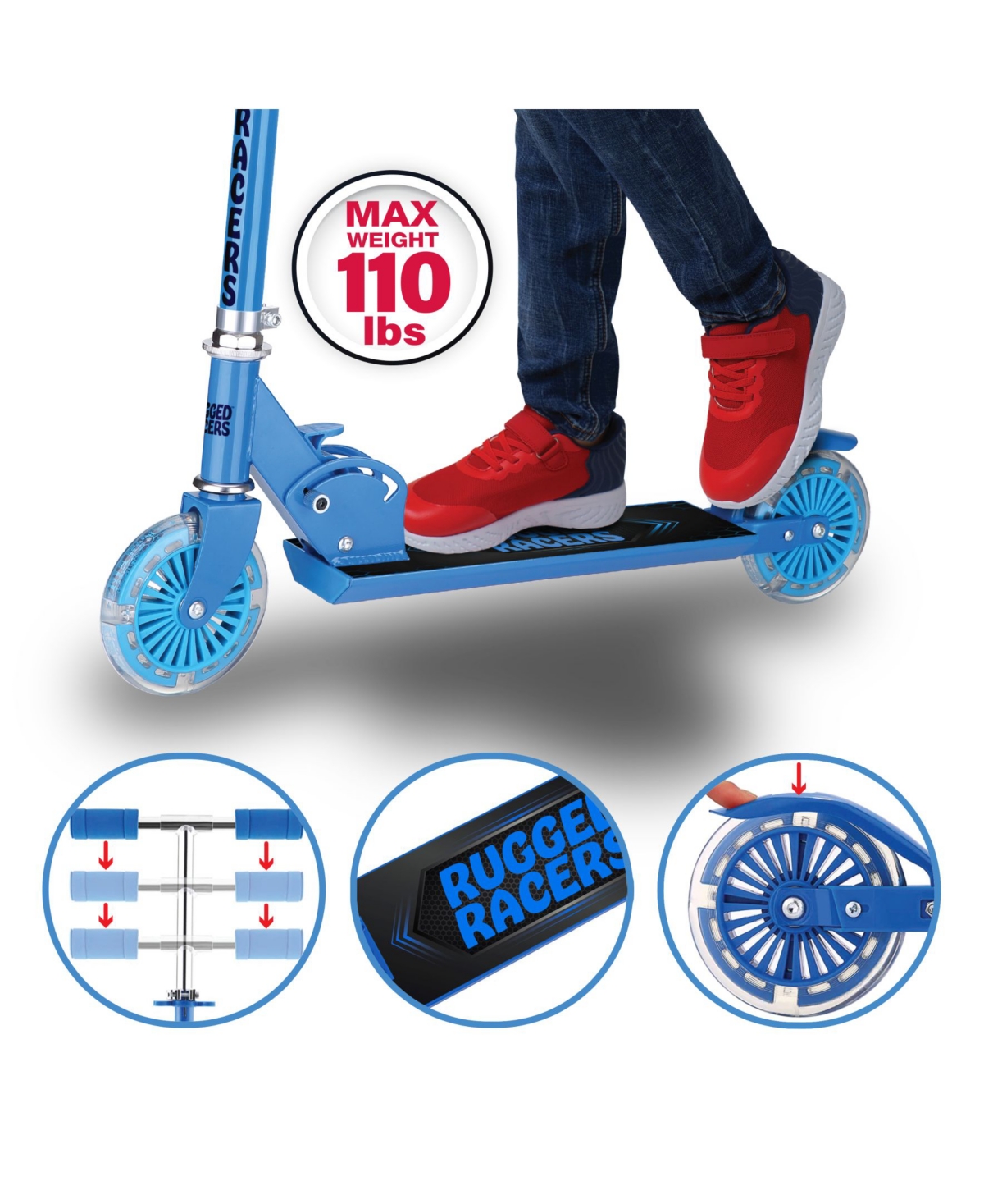 Shop Rugged Racers 2-wheel Foldable Kids Scooter In Blue
