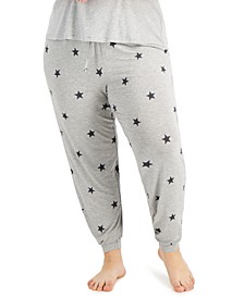 Plus Size Printed Smocked Jogger Pajama Pants, Created for Macy's