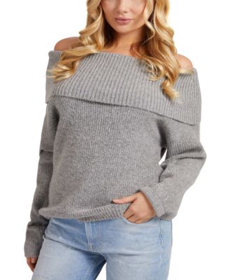 GUESS Gerri Ribbed Off The Shoulder Sweater Macy s