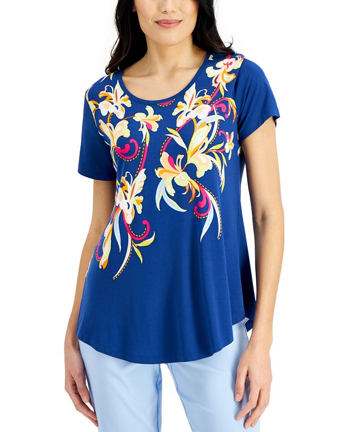 JM Collection Petite Print Top, Created for Macy's - Macy's