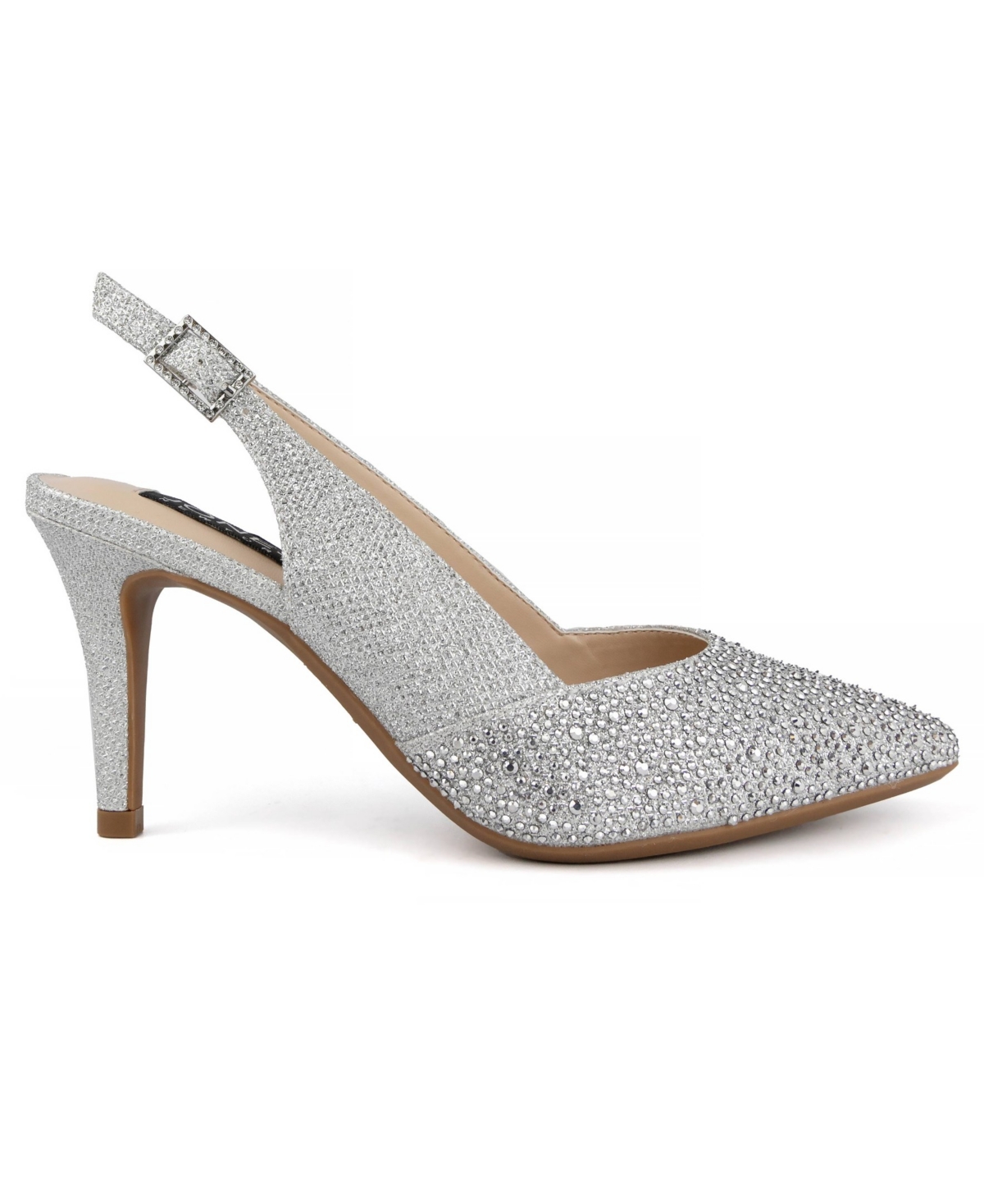 Jones New York Women's Bernie Pointed Toe Slingback Dress Pumps - Silver-Tone