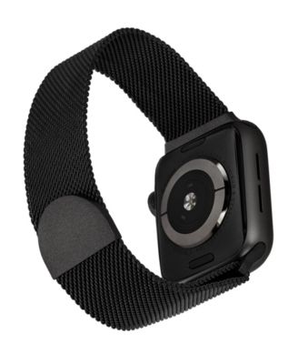 Black Stainless Steel Mesh Band designed for Apple Watch&reg; 42mm (Series 1-3 only) & 44/45/46/49mm (Ultra & Ultra 2) 