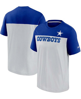 Nike Men's White, Royal Dallas Cowboys Fan Gear Throwback Colorblock T ...