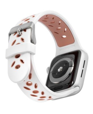 White and Pink Silicone Sport Band designed for Apple Watch&reg; 42mm (Series 10) & 38/40/41mm 