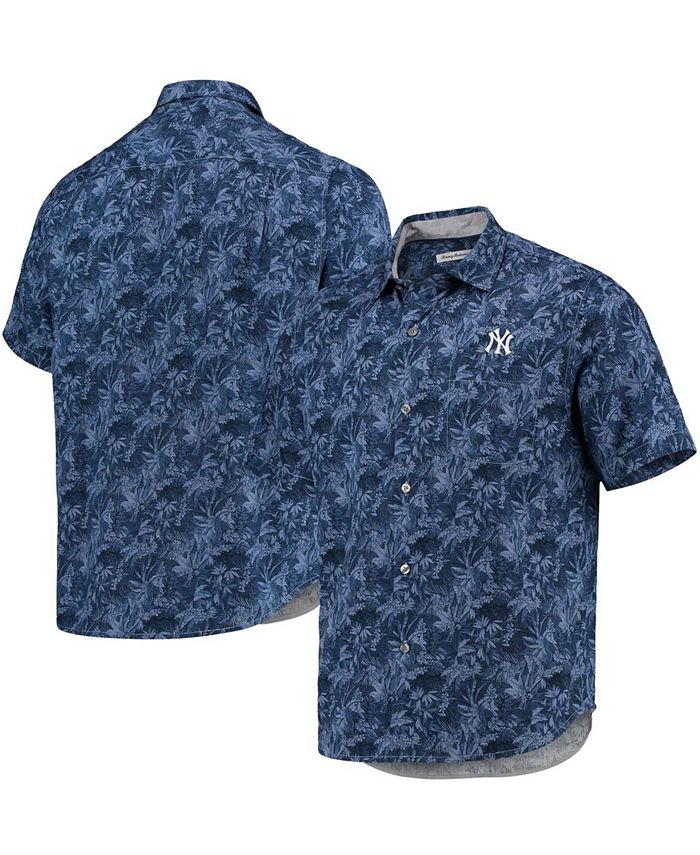 tommy bahama embroidered new york yankees silk camp shirt