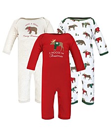 Baby Boys Holiday Cotton Coveralls, Pack of 3