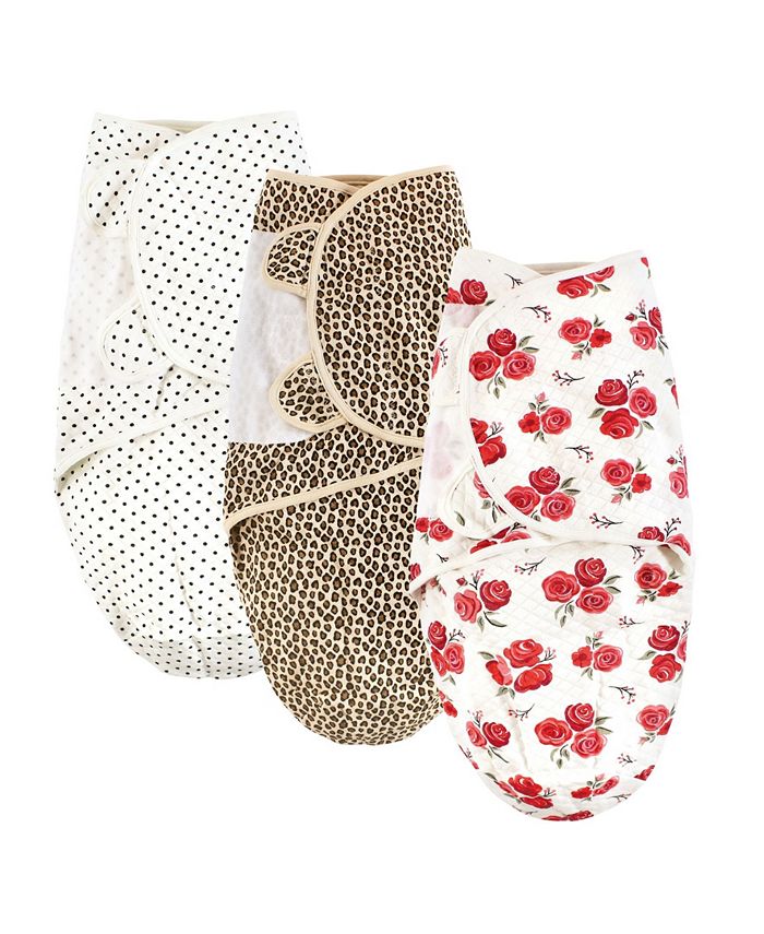 Hudson Baby Baby Girls Quilted Swaddle Wrap, Pack of 3 Macy's