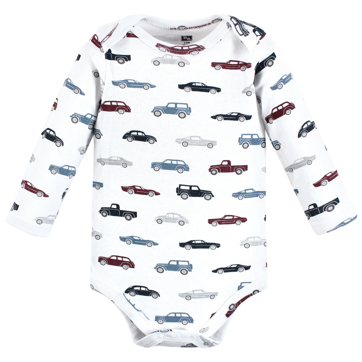Hudson Baby Baby Boys Cotton Long-Sleeve Bodysuits,3-Pack - Cars