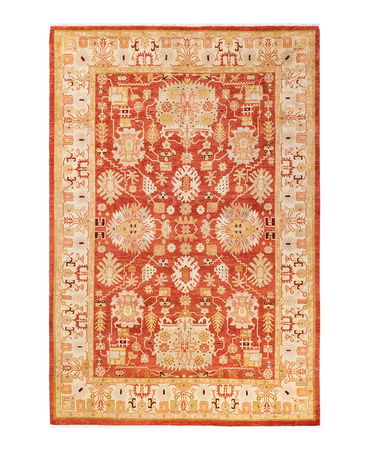 Closeout! Adorn Hand Woven Rugs Eclectic M1612 5'10in x 8'9in Area Rug - Orange