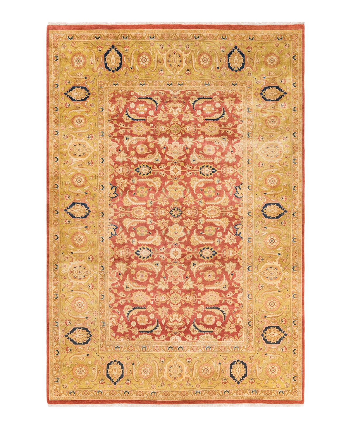 Closeout! Adorn Hand Woven Rugs Mogul M1251 6'1in x 9'3in Area Rug - Orange