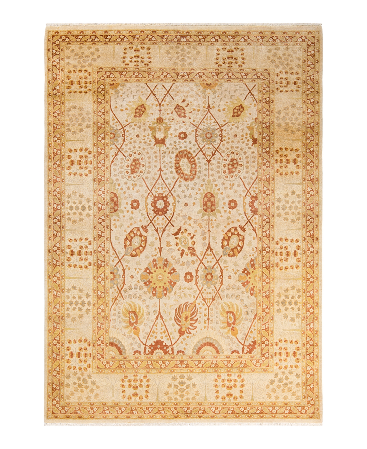Closeout! Adorn Hand Woven Rugs Mogul M1422 6'2in x 8'10in Area Rug - Ivory