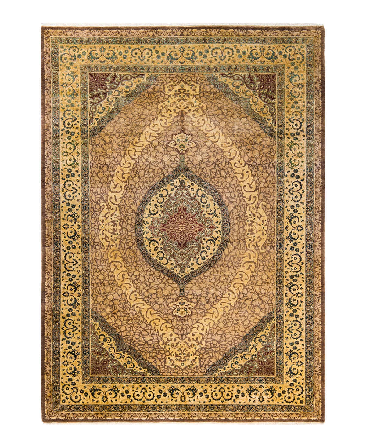Closeout! Adorn Hand Woven Rugs Mogul M1462 6'3in x 9'1in Area Rug - Brown