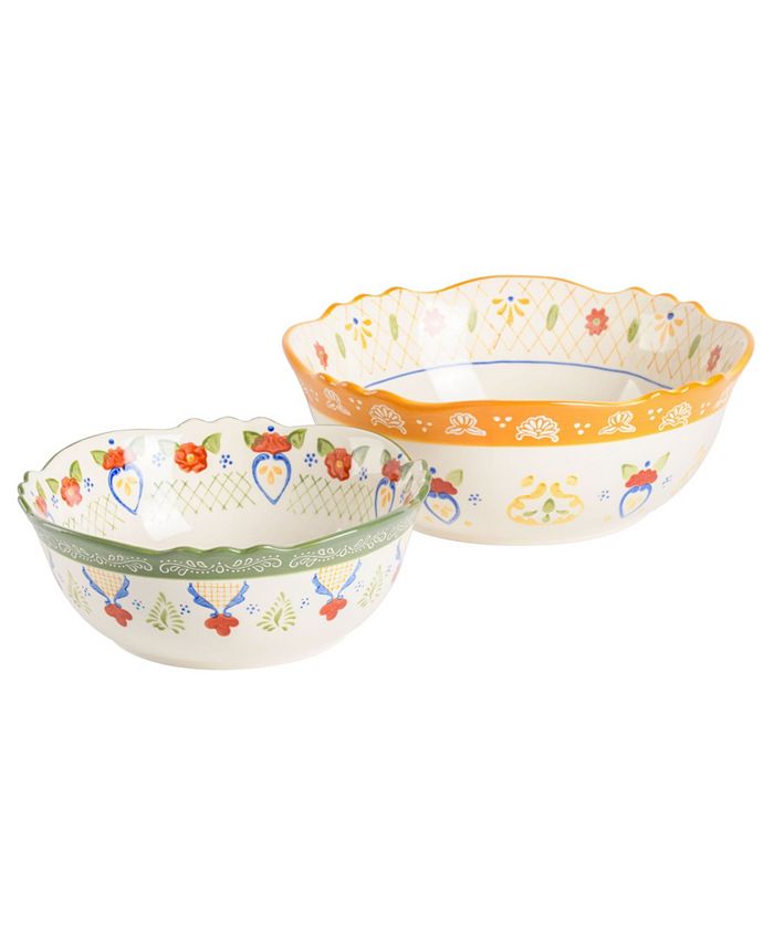 Laurie Gates Tierra HandPainted Serving Bowl Set, 2 Piece Macy's