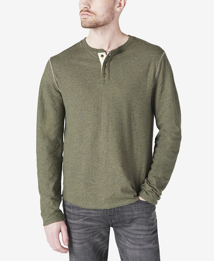 Lucky Brand Men's Duo-Fold Henley Long Sleeve Sweater - Macy's