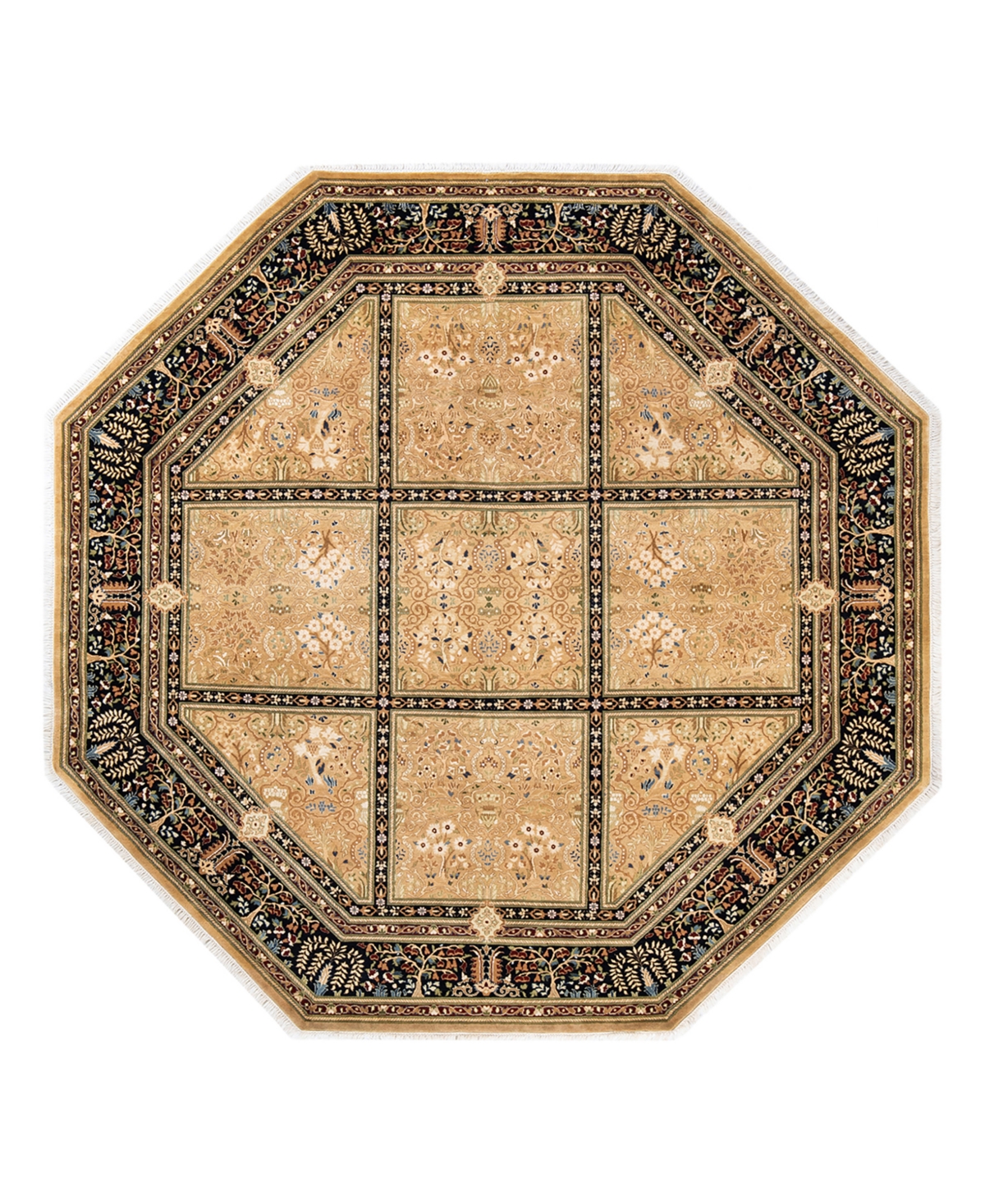 Closeout! Adorn Hand Woven Rugs Mogul M1519 8'1in x 8'1in Octagon Area Rug - Yellow