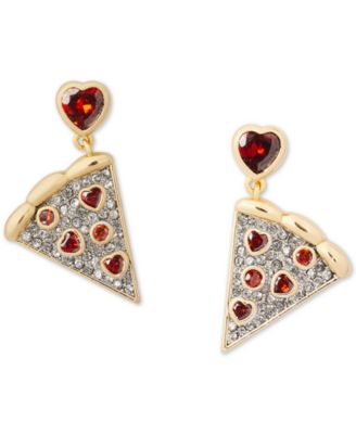 kate spade new york - Gold-Tone Stone & Pav&eacute; Pizza Drop Earrings