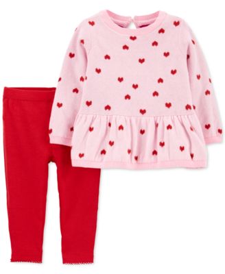 Carter's Baby Girls 2-Pc Heart Sweater Solid Leggings Set Macy's