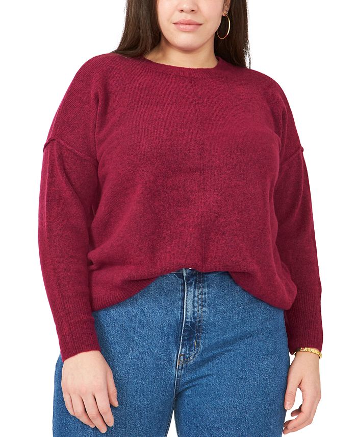 Vince Camuto Plus Size Cozy Long Sleeve Extend Shoulder Sweater - Macy's
