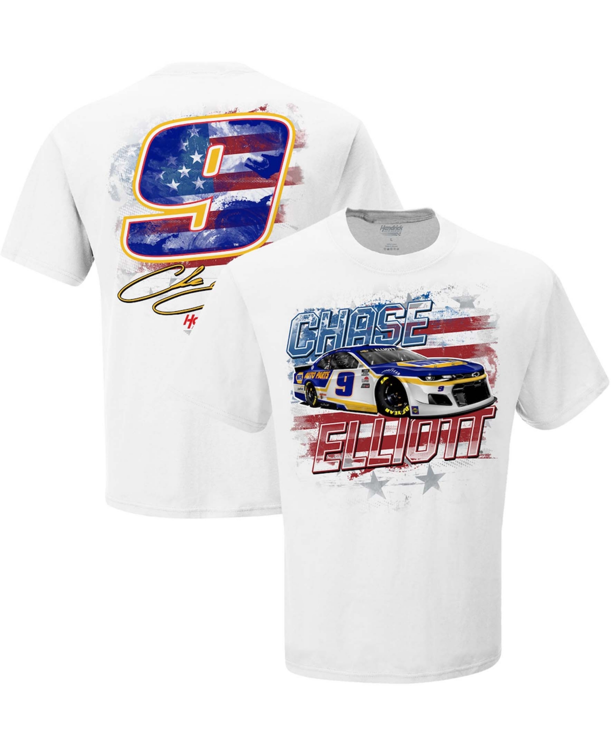 Hendrick Motorsports Team Collection Men's White Chase Elliott Old Glory T-shirt