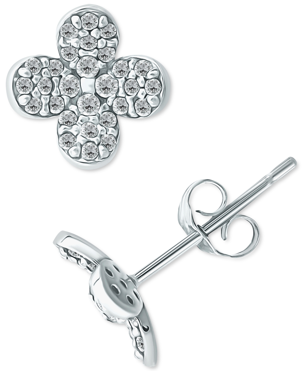 UPC 729881907481 product image for Giani Bernini Cubic Zirconia Clover Stud Earrings, Created for Macy's | upcitemdb.com