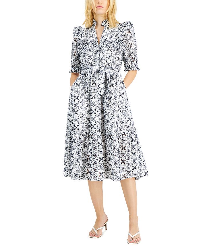 INC International Concepts Cotton Eyelet Midi Dress Created for